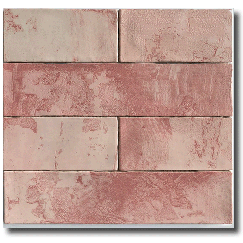 Wandtegel 7,5x30 cm roze A233