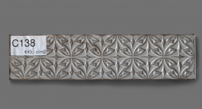 Wandtegel 7,5×30 cm glans patroon grijs C138 is geschikt voor badkamer, keuken of toilet