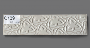 Wandtegel 7,5×30 cm glans patroon ivoor C139 is geschikt voor badkamer, keuken of toilet