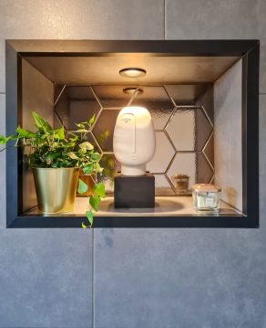 Wandtegel Hexagon Hybla Goud RBT112 -sfeerfoto´s