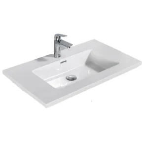 Wastafel Vaskur met 1 kraangat Hoogglans wit