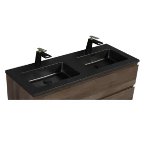 Wastafel Veggur 120 cm 2 kraangaten Mat Zwart