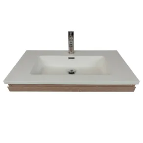 Wastafel Veggur met 1 kraangat Mat wit