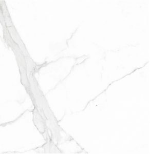 vloertegel 30x60 cm statuario marmerlook wit met grijze addres op de vloer